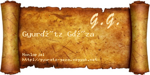 Gyurátz Géza névjegykártya
