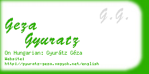 geza gyuratz business card